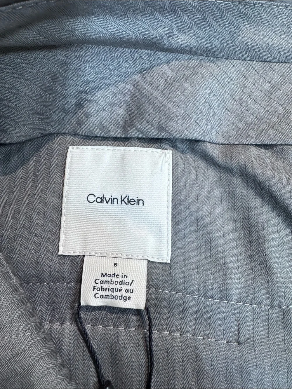 Calvin Klein Sleek Satin Wide Leg Pant in Grays Size 8
